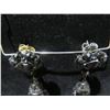 Image 8 : Pair Hematite Drop Earrings, Pierced 4"L