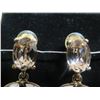 Image 2 : Oscar de la Renta Teardrop Dangle Clip-On Earrings w/ Faceted Stones