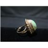 Image 2 : Oval 14K Gold Ring w/ Green Stone 6 grams Approx. 1"L