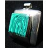 Image 2 : Sterling 925 Square Pendant w/ Malachite, Marked '18 Orocci'  1" Diameter