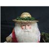 Image 2 : Santa in Straw Hat Carrying Tree & Presents Signed Joan Blankenfeld 2010 Hawaii 18"H