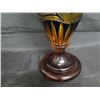 Image 8 : Tall Agarthi Crystal Vase w/ Blue Floral Relief Accents (Base is Detached) 28"H