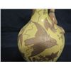 Image 8 : Yellow Ewer w/ Raised Bird  12"H (handle was broken and glued back on)