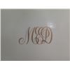Image 2 : White Rectangular Plate w/ Gilt Rim & Initials MED 13"L