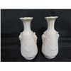 Image 2 : Qty 2 White Vases w/ Raised Grape Design 9"H
