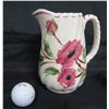 Image 1 : The Ridge China Spiral White Pitcher w/ Hand Painted w/ Pink Flowers 7"H