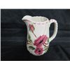 Image 2 : The Ridge China Spiral White Pitcher w/ Hand Painted w/ Pink Flowers 7"H