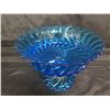 Image 2 : Blue Glass Swirl Footed Bowl, Approx. 9" Dia, 7"H