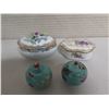 Image 2 : Qty 4 Trinket Boxes:  Limoges, Japan & 2 Round Blue Floral w/ Lids