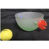Image 1 : Borowski Glass Studio Germany Bowl w/ Chicken Eyes, Beak & Tail 6"L x 3"H