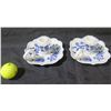 Image 1 : Qty 2 Blue Danube Japan Candle Holders on Saucer Base w/ Handle 5" Dia