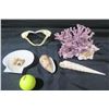 Image 1 : Misc. Seashells, Purple Coral & Shark's Jaw w/ Teeth