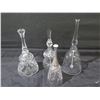 Image 2 : Qty 4 Glass Bells w/ Etched Designs 6.5-9"H