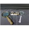 Image 2 : Qty 2 Vintage Magnifying Glasses & Opera Glasses w/ MOP Handle (Japan J-B208)