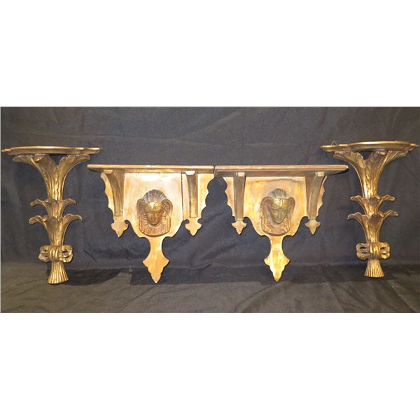 Qty 4 Wooden Wall-Mount Accents