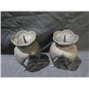 Image 2 : Qty 2 Iron Candle Holders 8"H