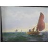 Image 2 : Large Original Oil on Canvas, Sailing, Signed by Artist Karglund (?) 11/24  50"x 27" Unframed