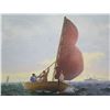 Image 7 : Large Original Oil on Canvas, Sailing, Signed by Artist Karglund (?) 11/24  50"x 27" Unframed