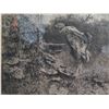 Image 2 : Framed Art, Man in Forest, Signed by Artist 12"x17"