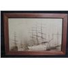 Image 1 : Framed Art, Sailing Ship Harbor 21"x14"