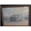 Image 1 : Framed Art, Log Cabin Signed by Jos. Hermes 14"x11"