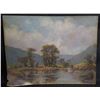 Image 1 : Original Oil on Canvas, River Scene, Signed by Artist Lasser Unframed 8"x5"