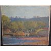Image 1 : Painting on Board, Trees Landscape Scene, Unframed 13"x8"