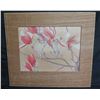 Image 1 : Framed Art, Flowers on Branches, Signed by Artist w/ Maker's Mark 20"x17"