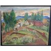 Image 1 : Framed Original Painting, Rural Landscape Scene, Signed Zamotzu 1st Prize 22"x18"