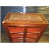 Image 2 : Wooden Vitrine Cabinet w/ Glass Doors, Lacquered Interior 34"x16"x41"H