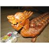 Image 8 : Carved Wooden 2 Headed Dragon Mancala Board 42"x7"x11"H & Bag of Dice