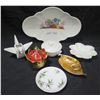 Image 1 : Noritake Bamboo Plate, Gilded Leaf Candy Dish (Portugal), Wo Fat Collectible Dish, Origami Swan Cont