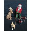 Image 2 : Santa Figurine Walking 3 Dogs & Sitting Reindeer