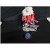 Image 8 : Qty 2 Santa Figurines: Ice-Fishing Santa, Snowy Night Santa w/ Skis & Bag