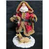 Image 2 : Qty 2 Santa Figurines w/ Walking Sticks & Animals 12"H