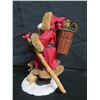 Image 8 : Qty 2 Santa Figurines w/ Walking Sticks & Animals 12"H