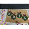 Image 2 : Christmas Décor: NOEL Mat, String Lights, Paper Lei & Small Ornaments