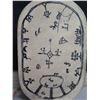 Image 2 : Oval Miniature Drum w/ Hieroglyphic Figures, Stick & Leather Strap 6"L