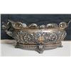 Image 1 : Large Ornate Footed Metal Bowl w/ 1 Winged Handle 17"L, 7"H, Removable Base