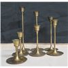 Image 2 : Qty 7 Brass/Mixed Metal Candlesticks w/ Pedestal Base in Ascending Sizes 3"-10"H