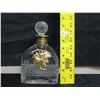 Image 8 : Glass 'Scotch' Decanter w/ Stopper & Gold-Tone Accents   8.5"H