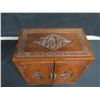 Image 2 : Carved Wooden Jewelry Box w/ 2 Doors & 3 Interior Drawers 10"x6"x10"H