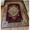 Image 2 : Magenta Wool Area Rug, 100% Wool, Hand Tufted, No Holes, Approx. 5x7 (may need a little shampooing)