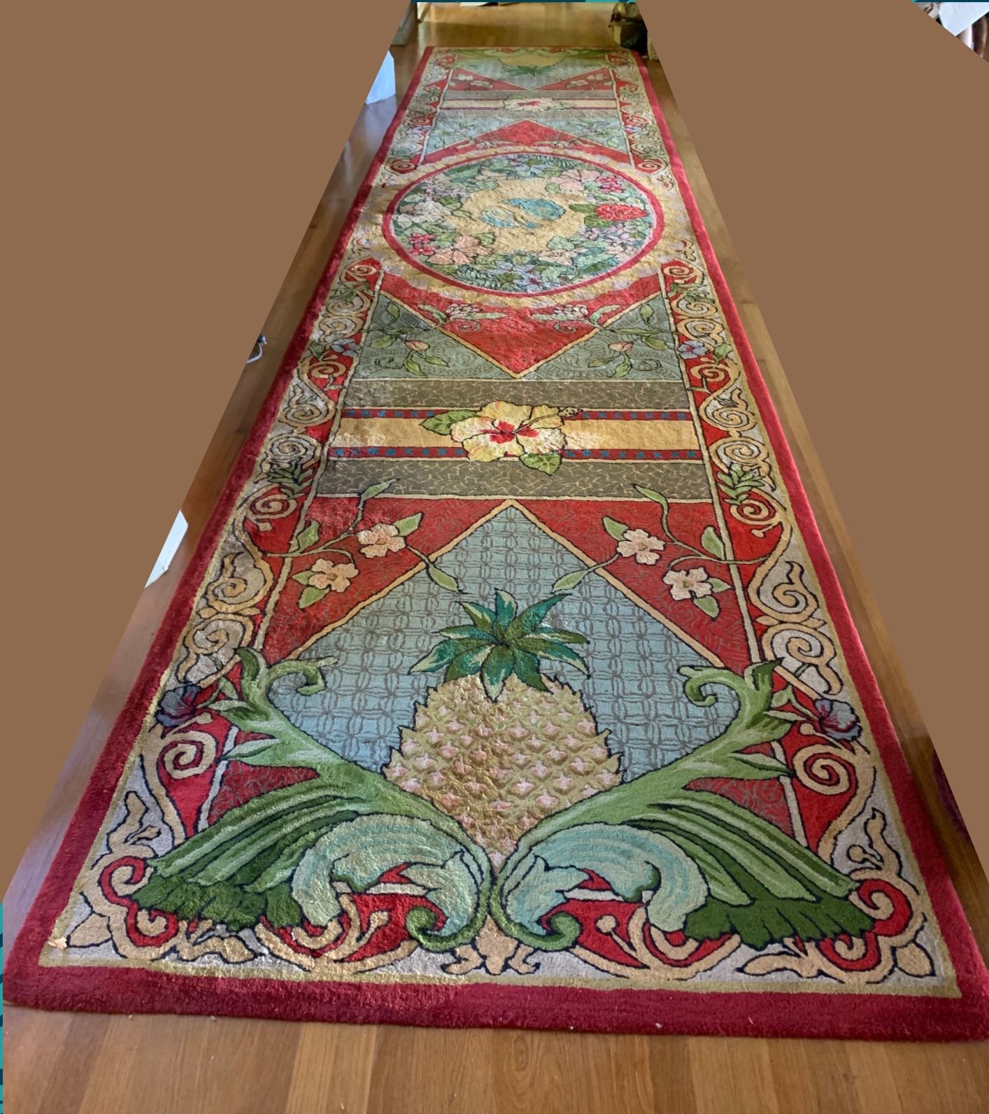 Pineapple Rug Wool Long Pineapple Motif Wool Rug From Lodget at Koele (Lanai), No Holes ...