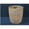 Image 1 : Carved Solid Wood Vessel w/ Etched Patterns, 15.5" H, 13" Dia.