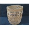 Image 2 : Carved Solid Wood Vessel w/ Etched Patterns, 15.5" H, 13" Dia.