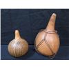 Image 1 : Gourd w/ Netting (15") & Painted Gourd w/ Ethnic Pattern (10")