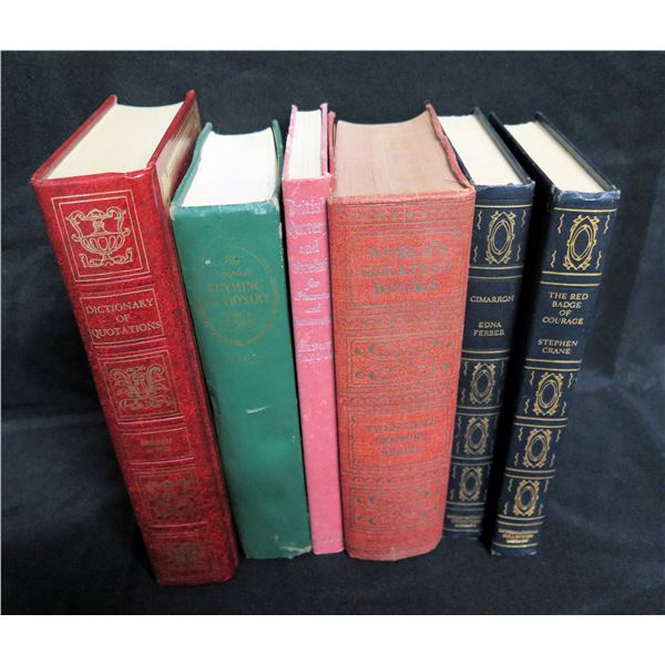 Qty 6 Books: Red Badge of Courage, Cimarron, Greatest Books, British Pottery, etc