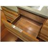 Image 8 : Silestone Counter, White Base & Upper Cabinets, 2 Sinks, Red Gum Drawers (dishwasher not included)