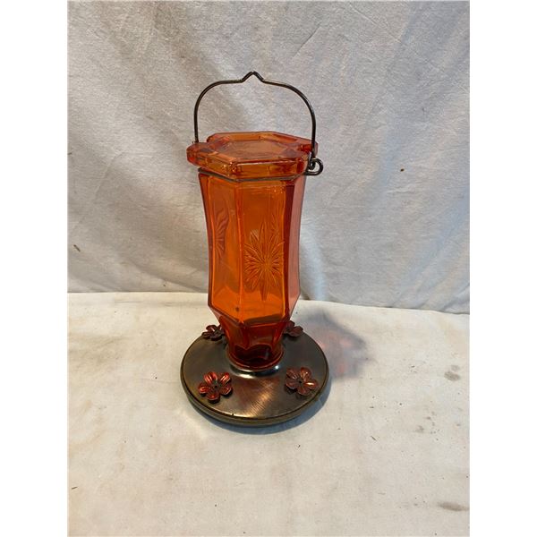 Glass bird feeder